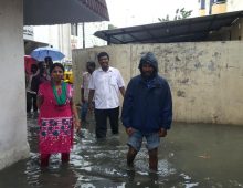 Our Managing Trustee visiting the flood affected houses